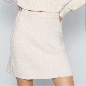 Zara | Skirt | Cable Knit Ecru Skirt